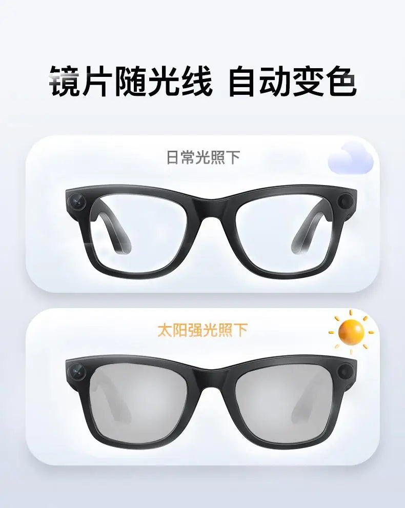 Smart AI Glasses 800W pixel AI Shooting Camera HD Photo Video Voice Call Translation Waterproof Bluetooth Glasses