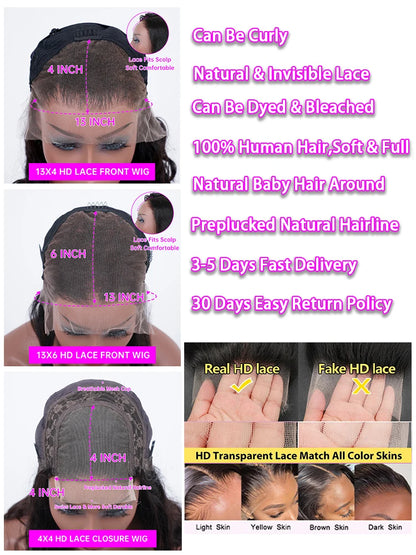 Orange Ginger Lace Front Wig Human Hair 30 40 44 Inch Deep Wave Pre Plucked Curly Wigs 13x4 13x6 Hd Lace Frontal Wig For Women