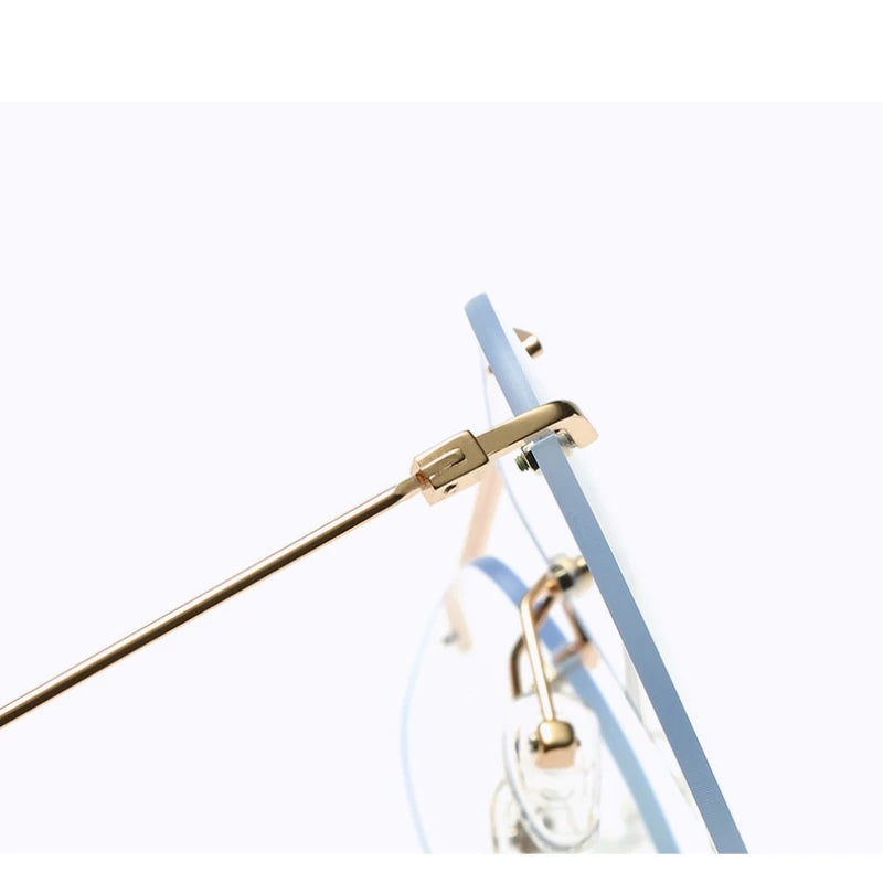 YIMARUILI Fashion Ultralight Pilot Men's Rimless Glasses Retro Trend Big Size Optical Prescription Eyeglasses Frame Women 1870