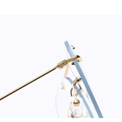 YIMARUILI Fashion Ultralight Pilot Men's Rimless Glasses Retro Trend Big Size Optical Prescription Eyeglasses Frame Women 1870