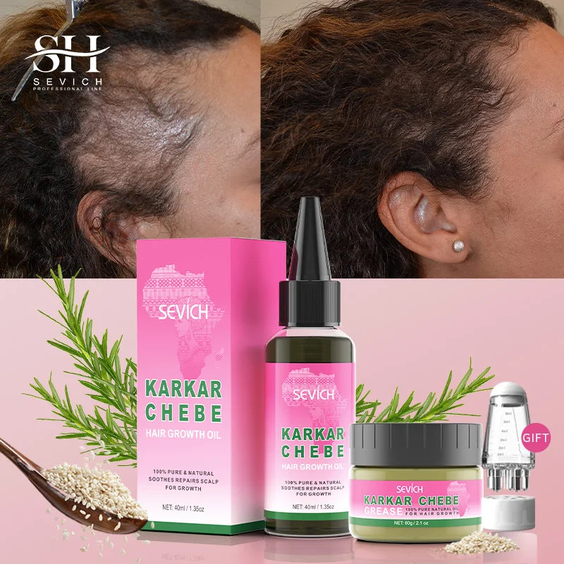 2024 New Super Growth Oil Karkar Regrowth Thicken Oils Chebe Anti-Breakage Essential Oil Serum Rosemary Anti Hair Loss Products