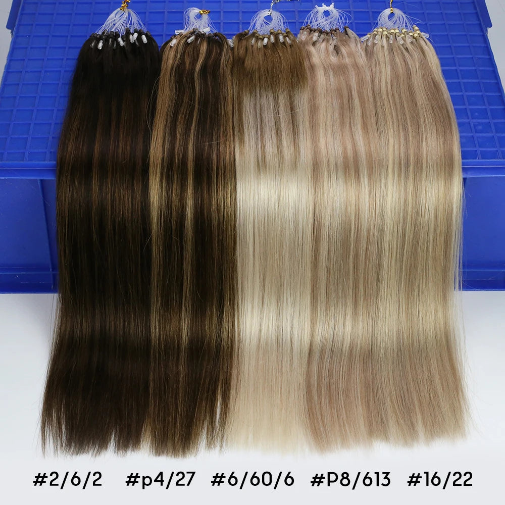 VeSunny Remy Micro Loop Human Hair Extensions Micro Beads Hair Silky Soft Micro Ring Hair Extensions 1g/strand 50g