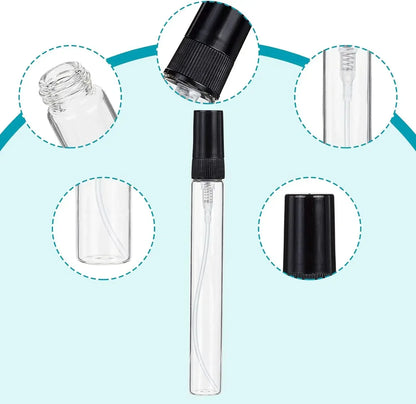 50PCS  2/3/5/10ml refillable glass spray bottles with 4 free accessories cosmetic containers  perfume