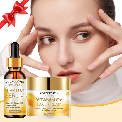 1set Vitamin C Skin care Set Face Anti Aging Firming Lifting Fade Fine Lines Whitening the moisturizing face cream Shrink Pores
