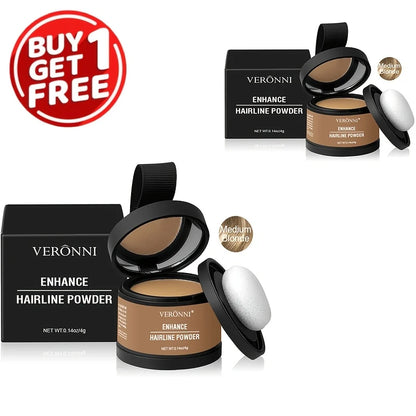 2pcs Fluffy Hairline Powder Touch-Up Concealer Temporary Hair Fibers Hair Root Cover Up Gray Coverage Hairline Shadow Powder kit