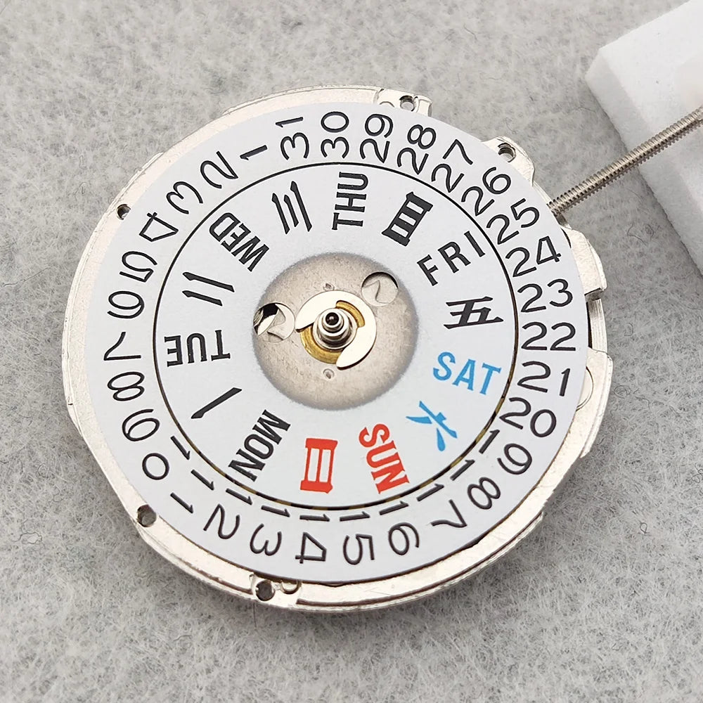 China NH36 Movement Can Replace Japanese NH36 Movement At 3 o'clock White Double Date High Accuracy Automatic Mechanical NH36A