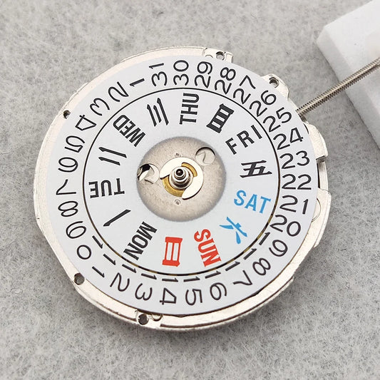 China NH36 Movement Can Replace Japanese NH36 Movement At 3 o'clock White Double Date High Accuracy Automatic Mechanical NH36A