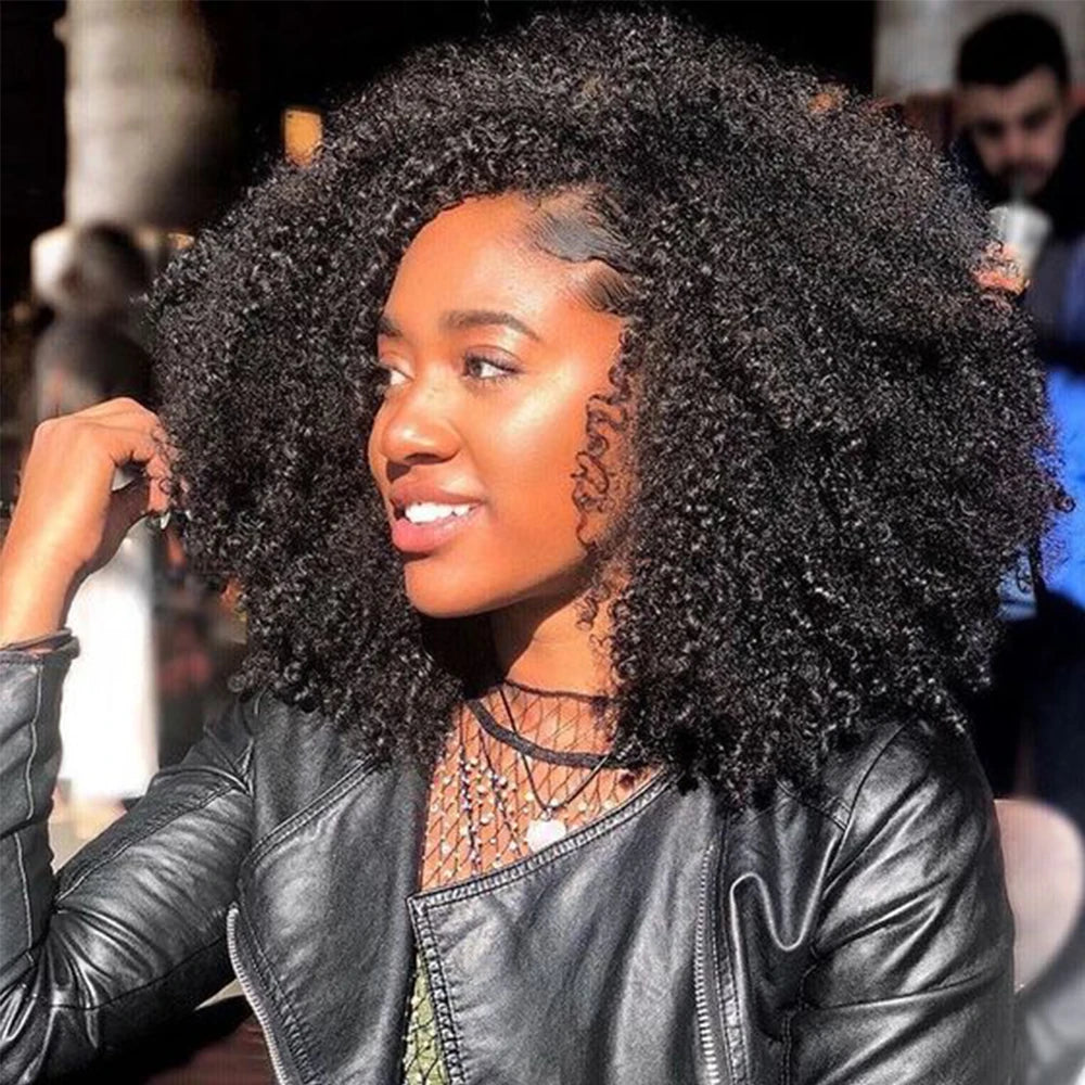 1/3 Afro Kinky Curly Bundles Brazilian Afro Kinky Human Hair Bundles Deal 8-24" Hair Extensions Curly Human Hair Weave For Women