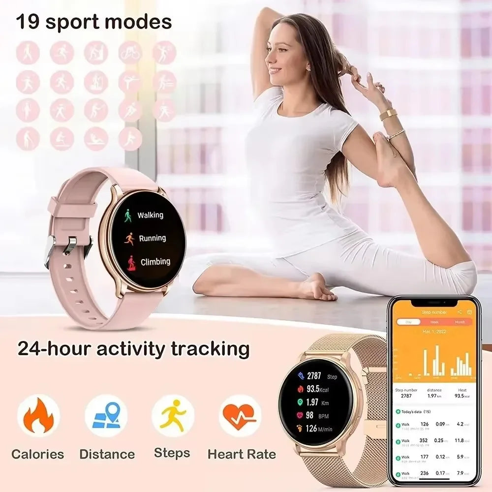 New Bluetooth Call Smart Watch Women Custom Dial Steel Watches Men Sports Fitness Tracker Waterproof Smartwatch For Android IOS