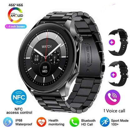 New For OPPO Smart Watch Men  GPS Trajectory Compass 466*466 AMOLED HD Screen Bluetooth Call 120+Sports Fitness Man Smartwatch