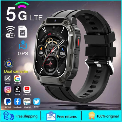New GPS 5G SIM Card Smartwatch Men Women Video Calls 2/16GB Memory GPS WiFi Tiktok APP Waterproof Smart Watch For Android Pk Pgd