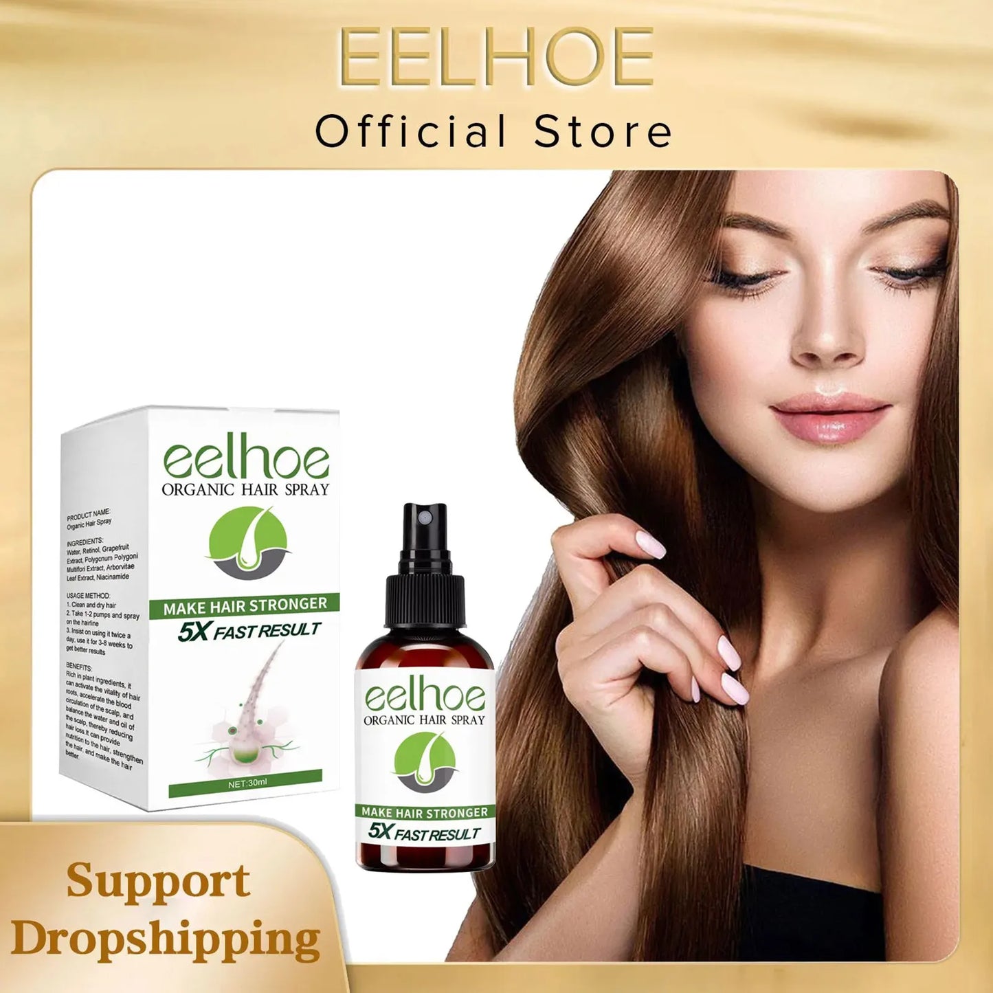 Hair Fast Growth Serum Spray Prevent Baldness Anti Loss Promote Thicker Nourishing Follicles Repair Scalp Dry Hair Grow Liquid