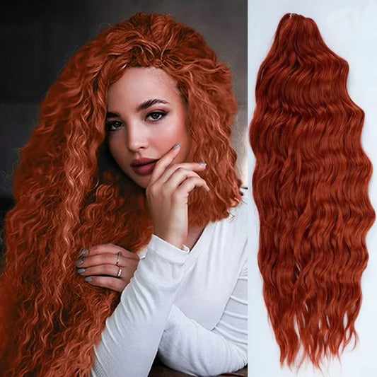 Anna 24Inch 3Pcs/Lot Loose Body Deep Wave 300g Crochet Braids Ombre Brown White Sliver Synthetic Hair Extension Blonde Twist