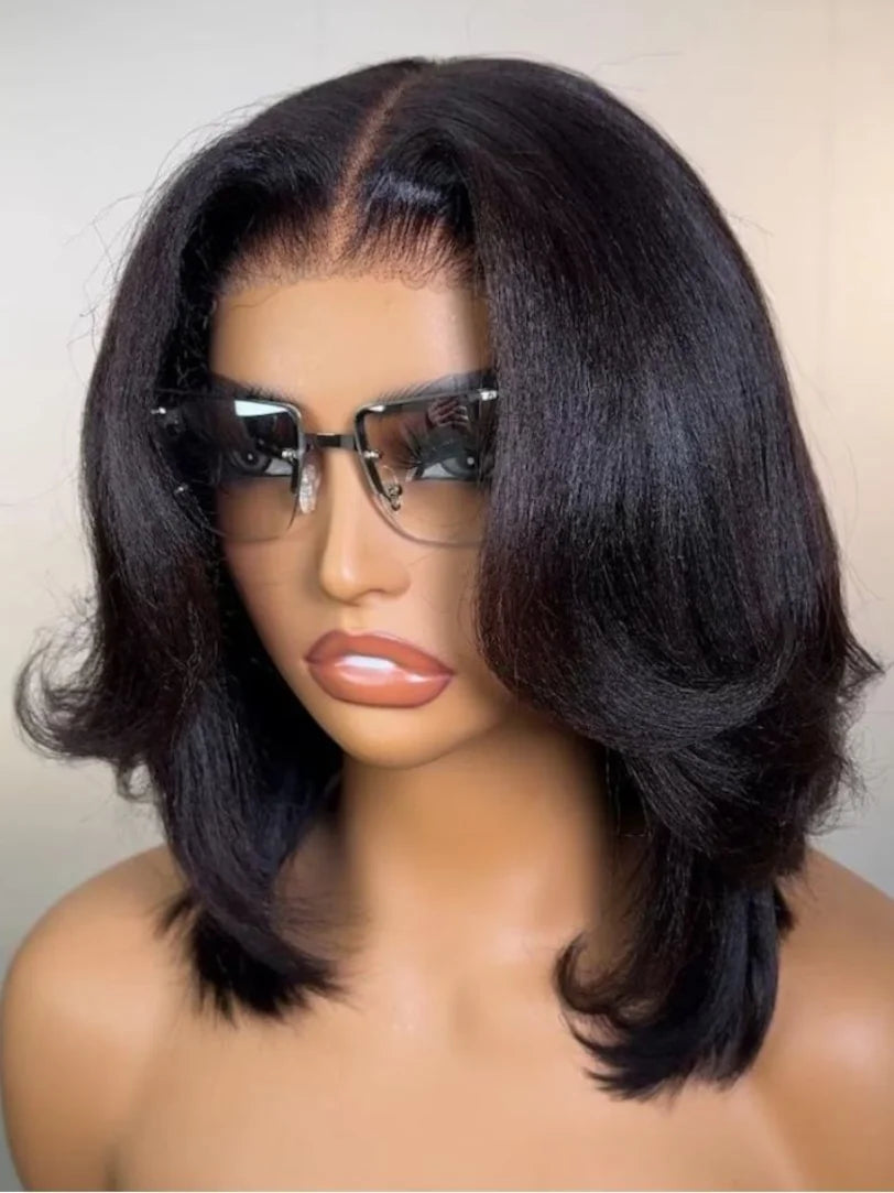 Nadula 7x5 Bye Bye Knots™ & 13x4 Pre-Everything™ Yaki Straight Short Bob Wig Natural Looking Glueless Wig with Invisi Drawstring
