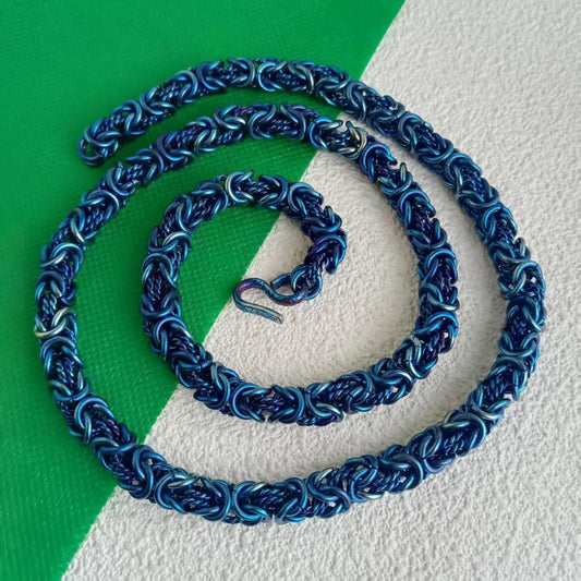 10MM Handmade Pure Titanium Dragon Chain Necklace - For Modern Warriors, Anti-Tarnish Durable, Masculine Design, Suitable for Da