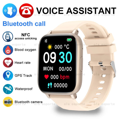 Women Sports Watches All-day Heart Rate Monitoring NFC Health Smartwatch AI Voice HD Bluetooth Call Fitness Clock Sports Watches