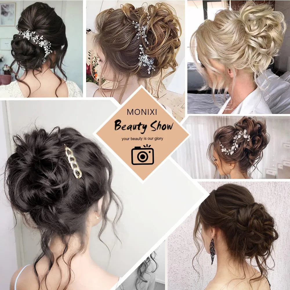 Synthetic Hair Bun Messy Scrunchies Hairpiece Elastic Chignon With Elastic For Women Donut Bun Ponytails Blonde Black Brown