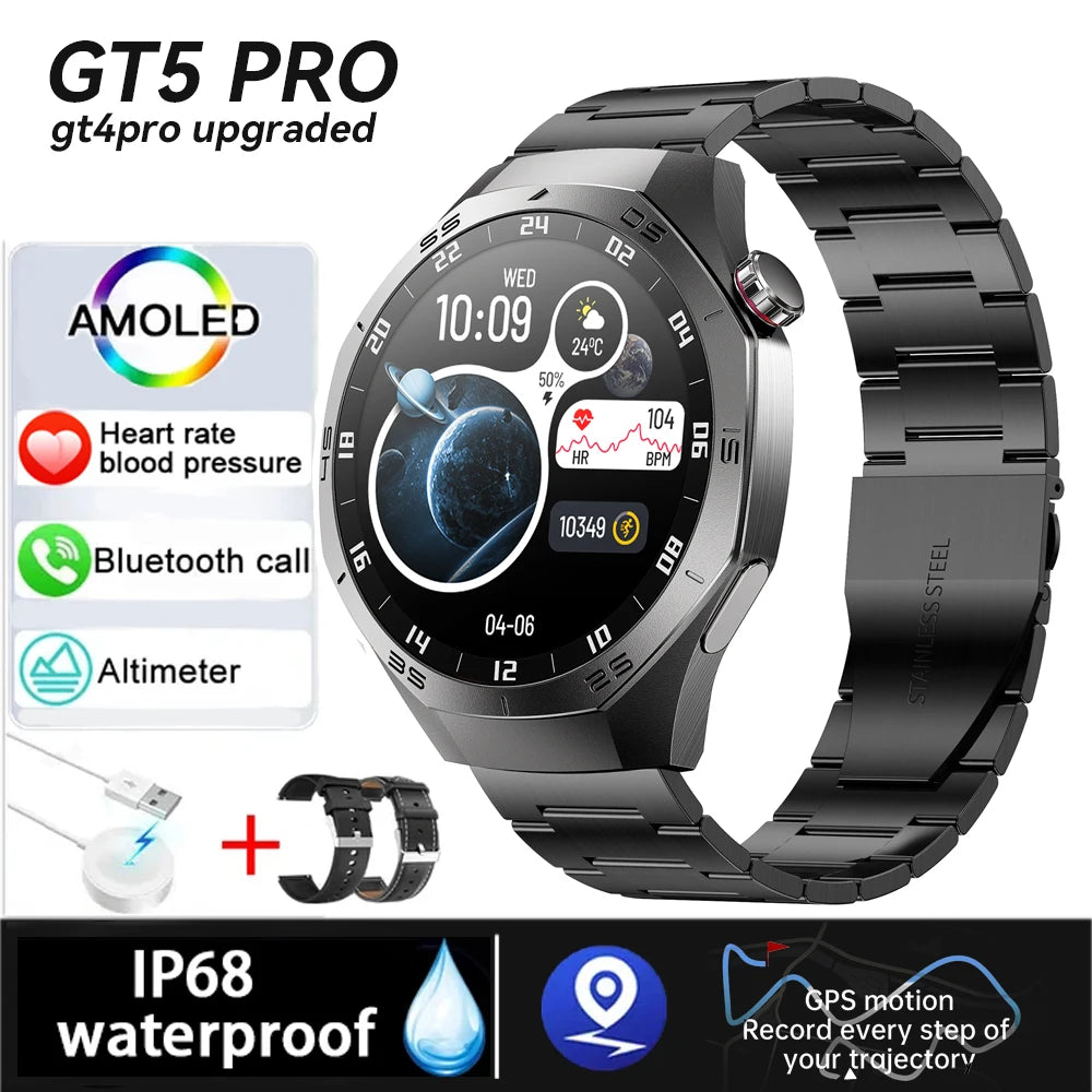 Original New S5 Smartwatch Men 360*360 HD AMOLED Screen GPS Motion Track Heart Rate Bluetooth Call IP68 Waterproof Smartwatch
