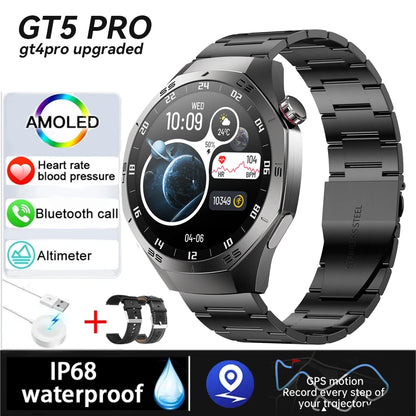 Original New S5 Smartwatch Men 360*360 HD AMOLED Screen GPS Motion Track Heart Rate Bluetooth Call IP68 Waterproof Smartwatch