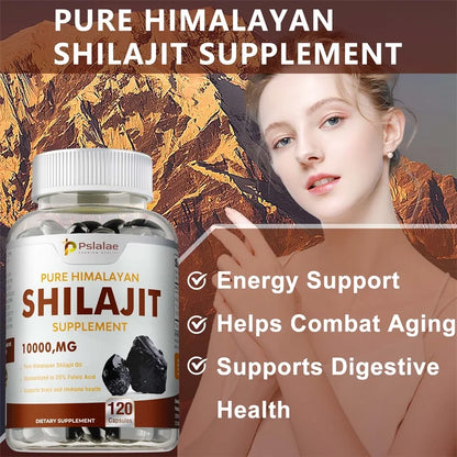 Shilajit Supplements - Supports Brain Health, Improves Cognitive Function, Enhances Memory & Concentration, and Boosts Immunity