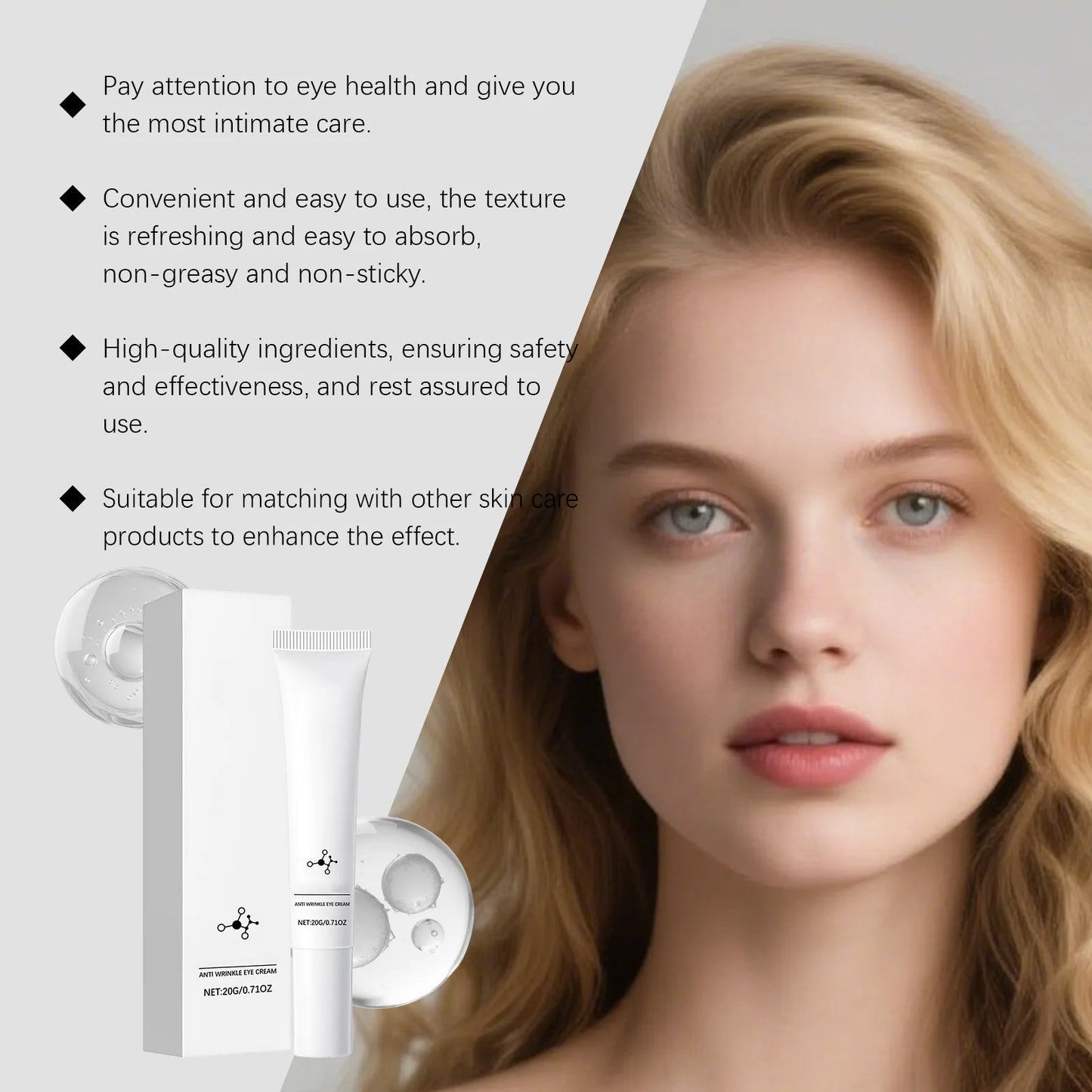 Retinol Eye Cream Reduce Swelling Relieve Dark Circles Remove Eye Bags Tightening Eye Area Anti Puffiness Collagen Eye Care Gel