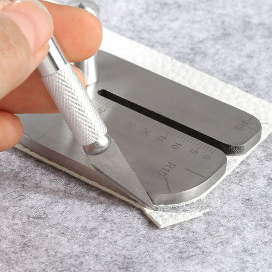 Stainless Steel Punching Ruler Cutting Distance Ruler Auxiliary Stencil Template Manual Leather Hitting Distance Ruler