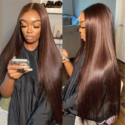 30 Inch 13x4 Lace Front Wig Human Hair Bone Straight Brown Colored Burgundy hd Transparent Lace Frontal Wigs Clearance Sale
