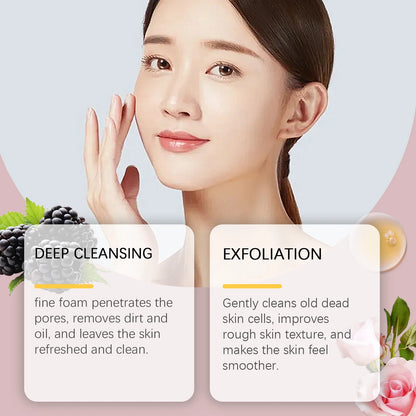 Rice Water Cleansing Mousse Oil Control Deep Cleaning Pores Moisturizing Brightening Soothing Rejuvenation Foam Face Wash Care
