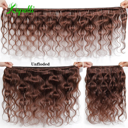 Brown Human Hair Bundles Body Wave Bundles Human Hair Brazilian 1/3/4 PCS Bundle Deal Hair Weft 100% Raw Hair Extensions On Sale
