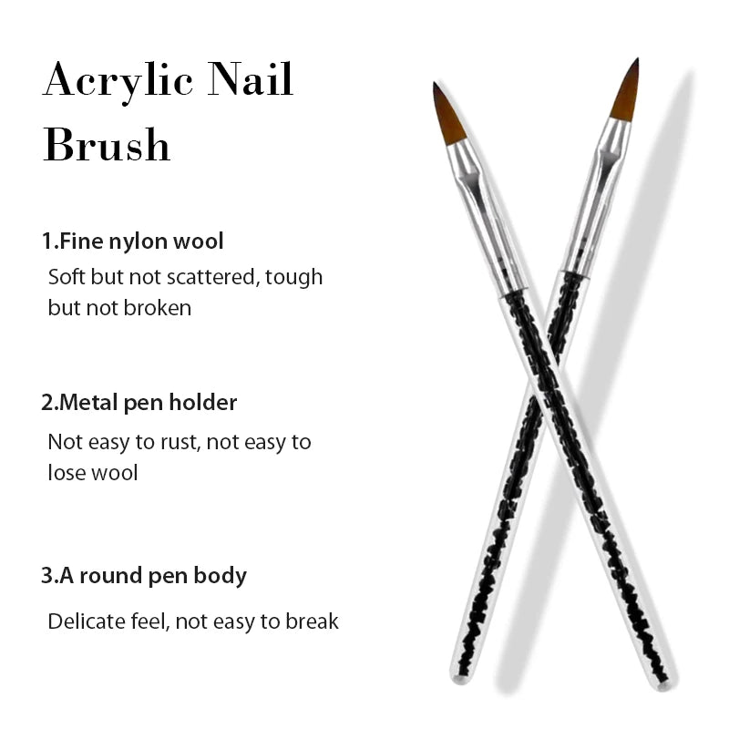 1Pcs Nail Tool Poly Nail Gel Brush PickerDesign Nail Brush and Spatula Stainless Steel Gel for Nails Extension Gel Brush