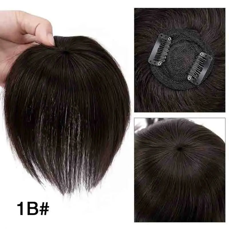 Thick Human Hair Topper Invisible Breathable Straight Hair Topper Clip-in Hair Topper for Hair Loss