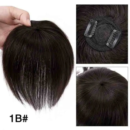 Thick Human Hair Topper Invisible Breathable Straight Hair Topper Clip-in Hair Topper for Hair Loss