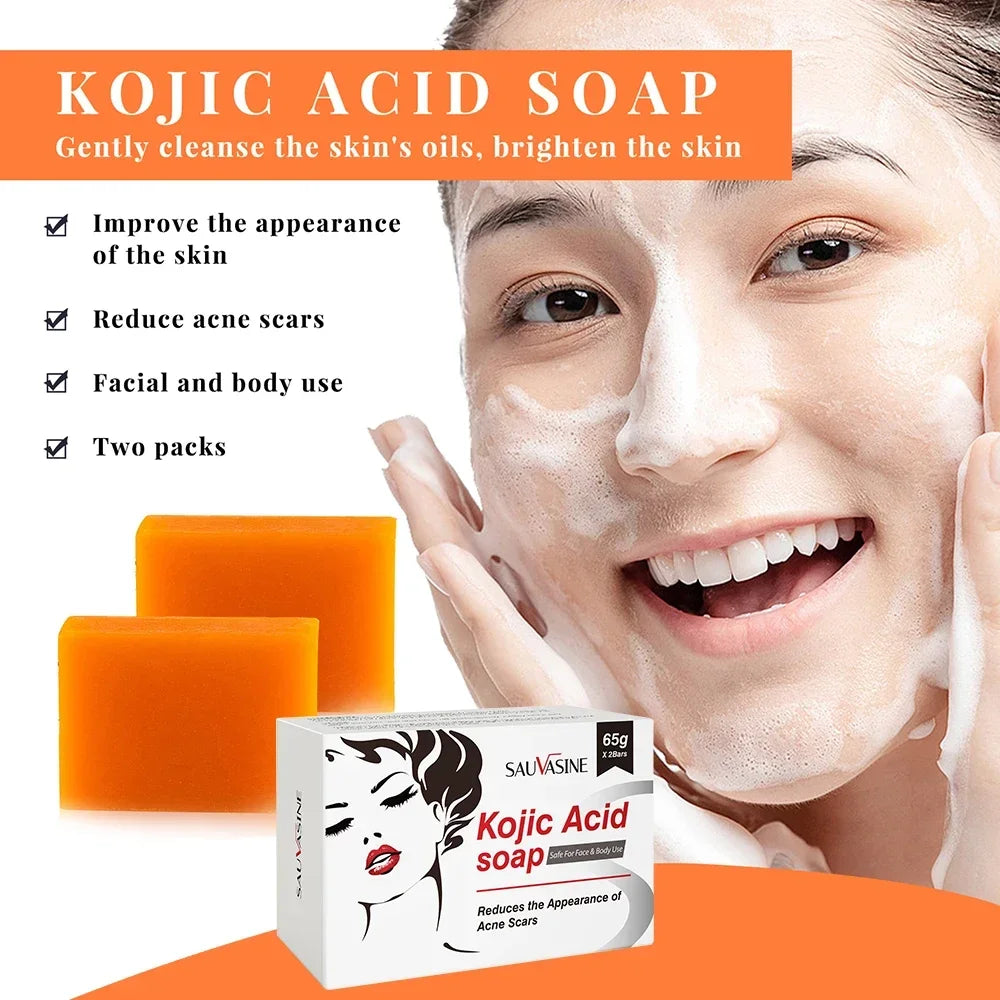 Handmade Kojic Acid Soap Natural Mild Non-irritating Brightening Skin Exfoliator Body Face Cleansing Blackheads Removal Soap