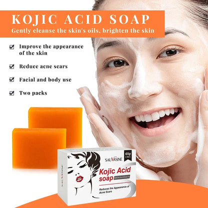 Handmade Kojic Acid Soap Natural Mild Non-irritating Brightening Skin Exfoliator Body Face Cleansing Blackheads Removal Soap