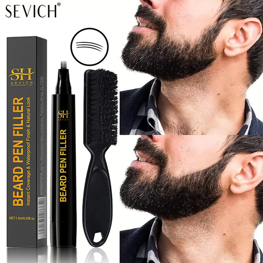 Beard Filling Pen Kit Beard Enhancer Brush Beard Coloring Shaping Tools Waterproof Black Brown Hair Pencil Man Cosmetic