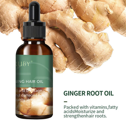Hair Growth Serum Fast Growing Hair Essential Oil Beauty Hair Care 20ml Dense Regrowth Ginger Hair Promoting Regeneration