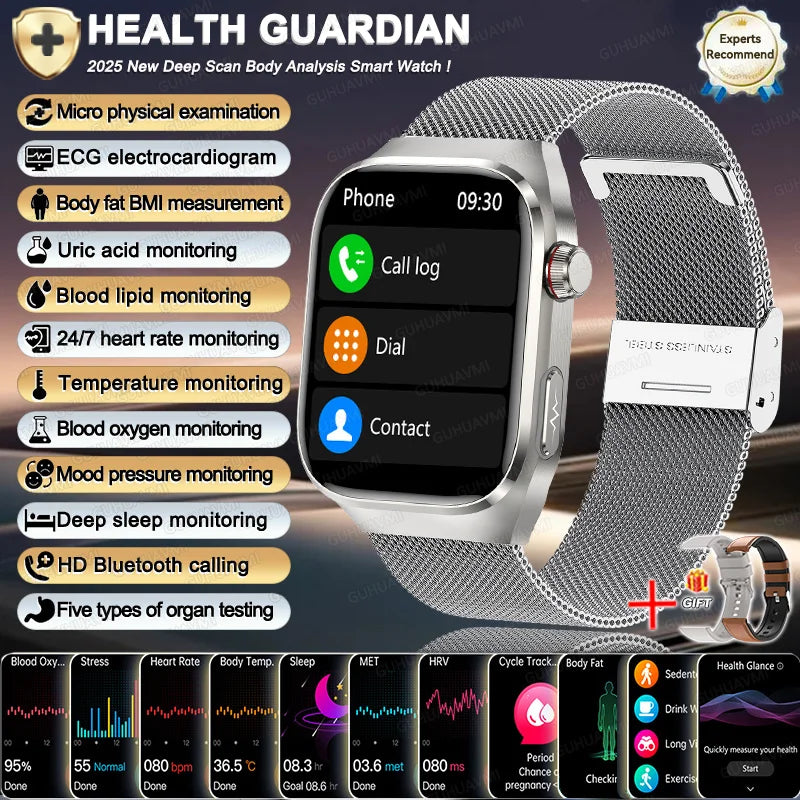 2025 New For Xiaomi Iatrology Grade Organ monitor Smart Watch Men ECG+PPG Uric Acid BP Blood Fat BT Call Sports Health Watches