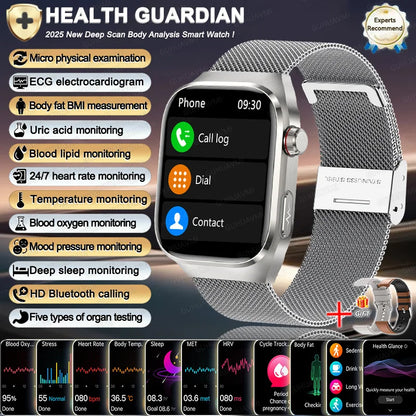 2025 New For Xiaomi Iatrology Grade Organ monitor Smart Watch Men ECG+PPG Uric Acid BP Blood Fat BT Call Sports Health Watches