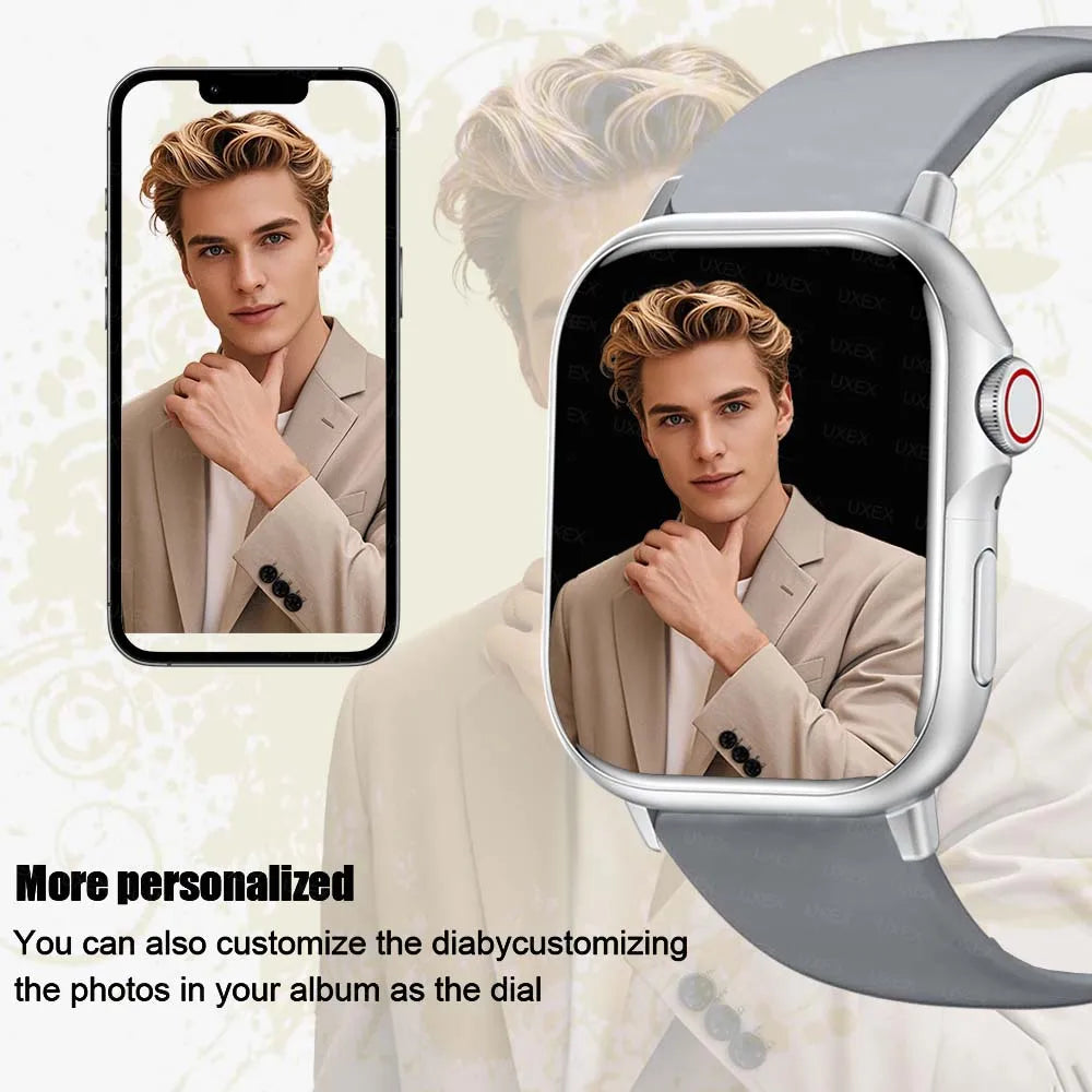 Delicacy Watch 2.01 Inch HD Smartwatch Men Surprise Gift Wireless Call Health Tracker Custom Photo Al Voice App Control Watches