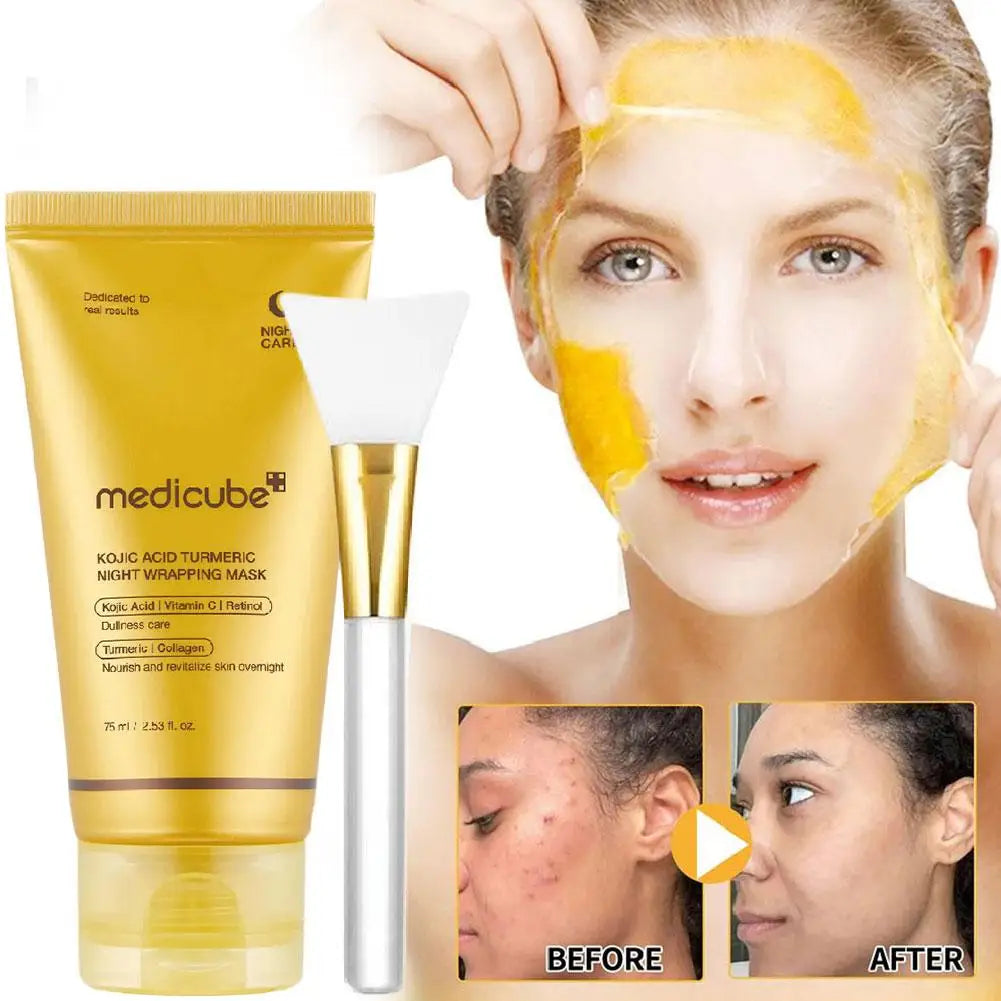 Medicube Collagen Peel off Mask Deep Cleansing Pores Oil Control Turmeric Wrapping Night Face Mask for Brightening Rejevenation