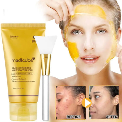 Medicube Collagen Peel off Mask Deep Cleansing Pores Oil Control Turmeric Wrapping Night Face Mask for Brightening Rejevenation