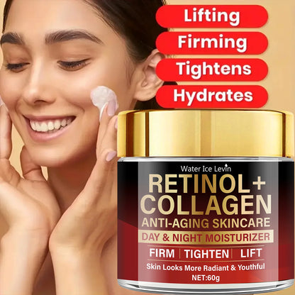 Water Ice Levin Retinol Collagen Dual-Effect Cream 60g Anti-Aging Firming Day And Night Revitalizing Anti-Wrinkle Skin Care
