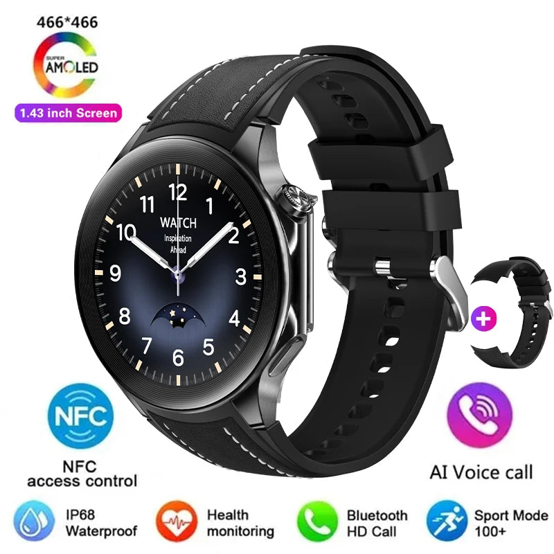 New For OPPO Smart Watch Men  GPS Trajectory Compass 466*466 AMOLED HD Screen Bluetooth Call 120+Sports Fitness Man Smartwatch