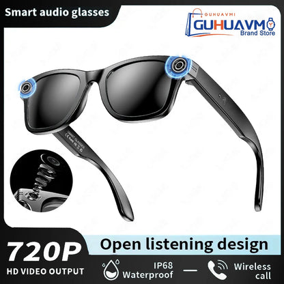 New 8MP Camera Smart Sunglasses Video Recording AI Photo Recognition Eyeglasses Wireless Bluetooth Call Glasses Sports Headphone