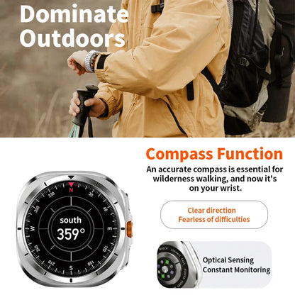 2025 New Watches 8 Ultra GPS Track Smart Watch Men Amoled Screen Heart Rate BT Call NFC Sports IP68 Waterproof Smartwatch Woman