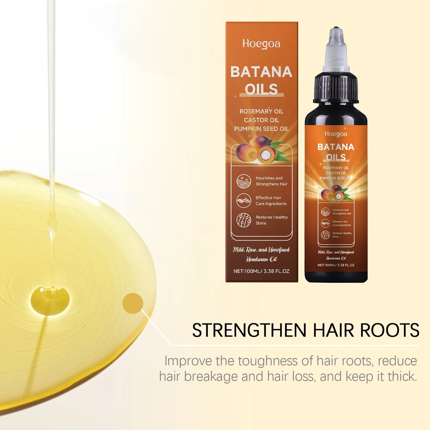 Batana Hair Oil Rosemary Hair Growth Scalp Care Oil Nourishes Hair Conditioning Follicle Strengthens Roots Anti Loss Repair Dry
