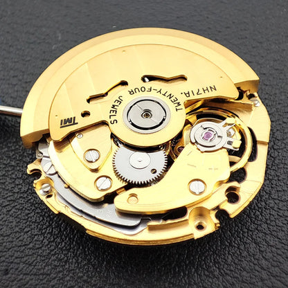 NH71 movement Golden skeletonized mechanical Automatic movement 24 Jewels High-precisiontimekeeping 3 hands NH71A watch movement