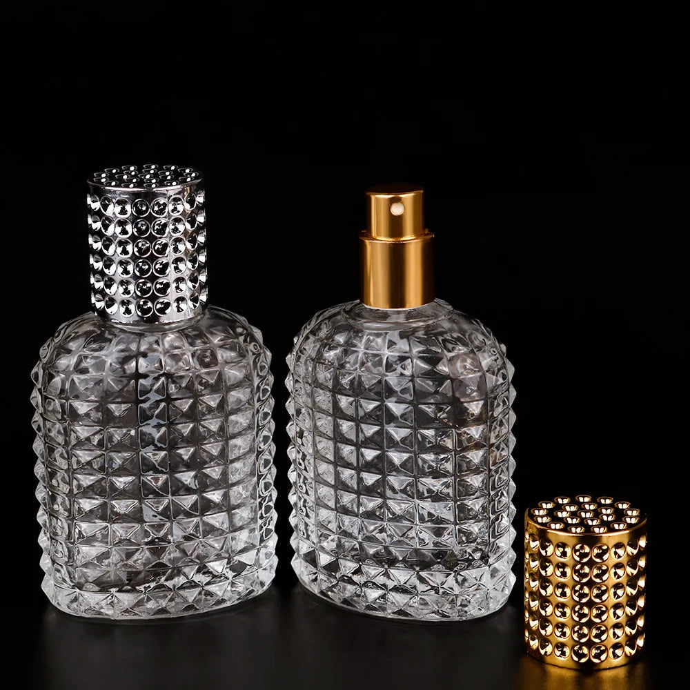 30/50Ml pineapple bottle perfume bottle glass spray bottle cosmetic spray sub-bottle grid empty bottle