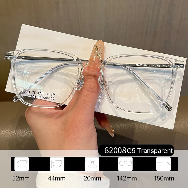 Ultralight TR90 β-Titanium Square Optical Frame for Women Flexible Anti-Slip Plastic Glasses for Daily Wear & Business Casual
