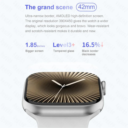 New DT Watch X Mini Smartwatch  3D Menu Video AI Voice NFC 4GB Lang Memory Compass 1.85 Inch AMOLED Super Fast Charge Smartwatch